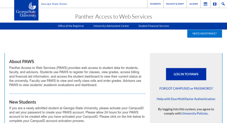 Access Sign Into Paws