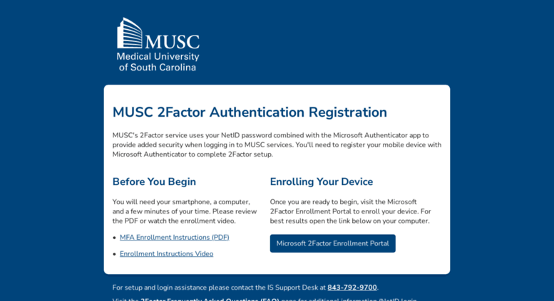 Access phonefactor.musc.edu. MultiFactor Authentication™ User Portal