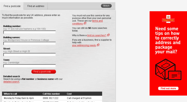 Access Royal Mail's online