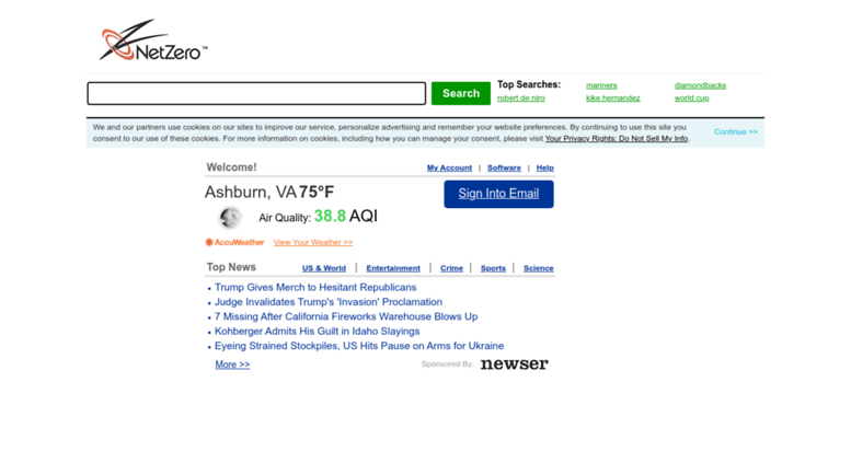 Access NetZero My NetZero Personalized Start Page