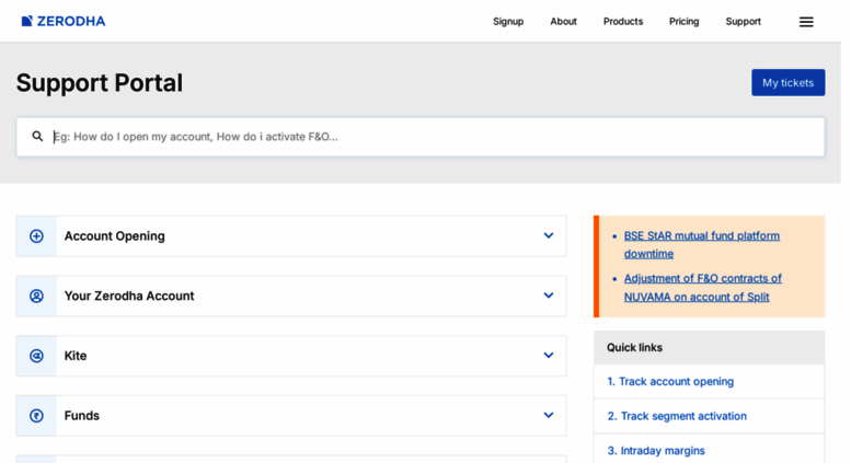 Access Zerodha Support Portal