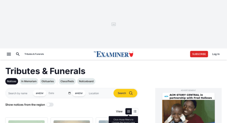 Access The examiner Death Notices