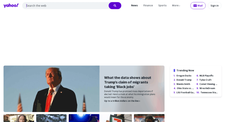Access Yahoo Mail, Weather, Search, Politics, News