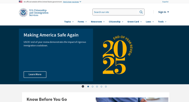 Access uscis.gov. Home USCIS