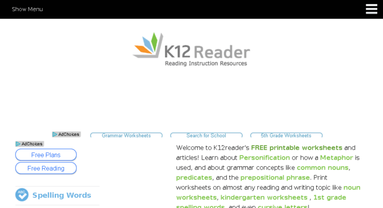 Access Reading Worksheets, Spelling, Grammar