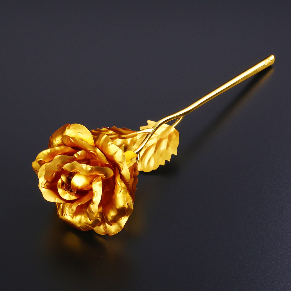 24K Gold Plated Golden Rose Flower Gift For Valentine's Day Birthday