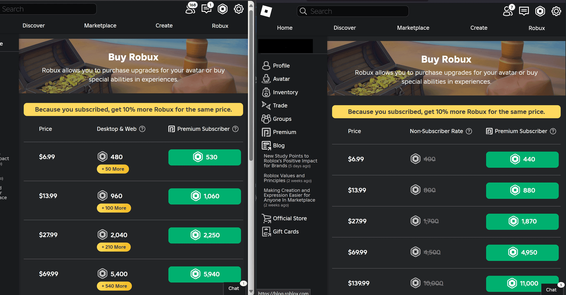 Roblox Premium vs Gift Cards 2025 110 Robux/ Cru BitTopup