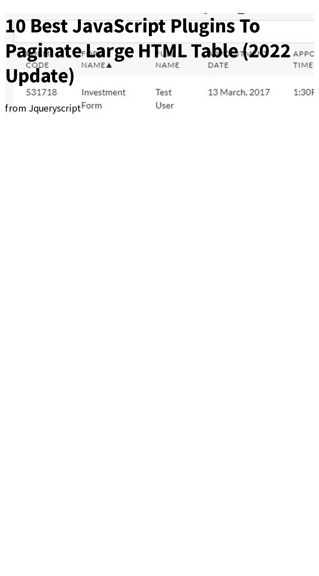 10 Best JavaScript Plugins To Paginate Large HTML Table (2022 Update