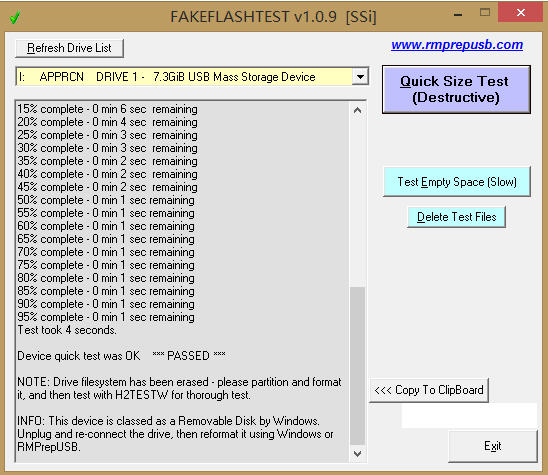SD卡U盘容量测试工具(FakeFlashTest)下载v1.09 绿色版_西西软件下载