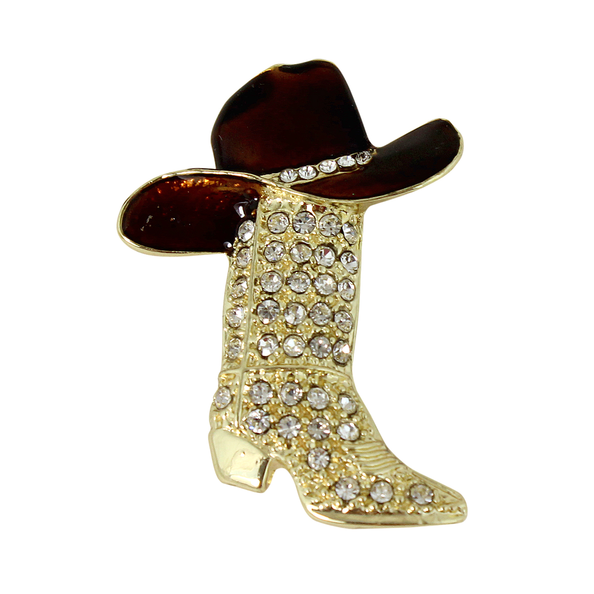 Crystal Encrusted Cowboy Boot and Hat Brooch Pin or Pendant eBay