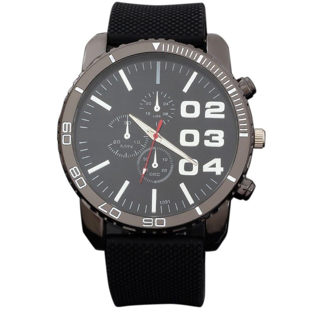 New Men Sport Watch Big Dial Analog Silicone Band Quartz Wristwatch Lot