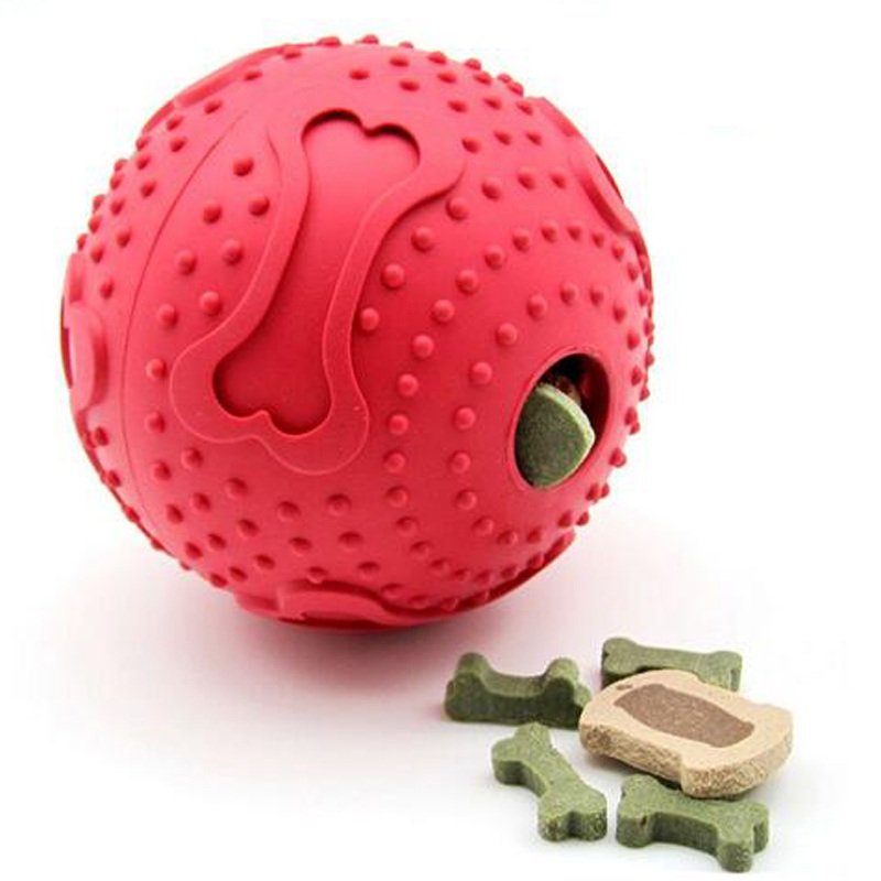 Dental Care Dog Chew Ball Toy Puppy Rubber Treat Dispensing Holder Pet