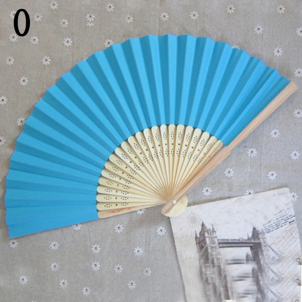 Wholesale Folding Hand Held Paper Fans Wedding Party Decor Pocket