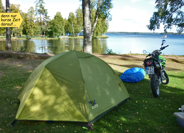 Endurowandern in Schweden mit Zelt und Schlafsack