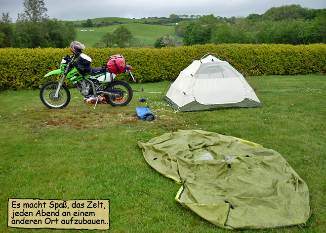 Endurowandern mit Zelt und Schlafsack