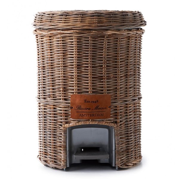 Badmülleimer Mülleimer Rustic Rattan Classic Bin von Riviera Maison