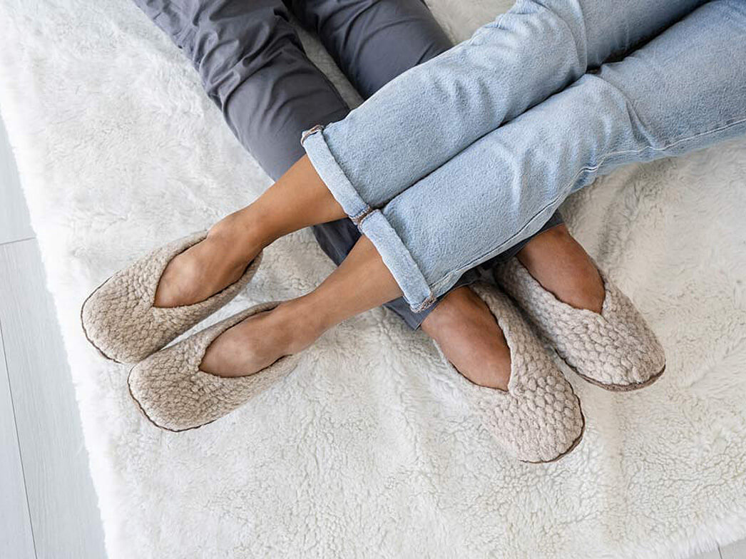 WoolFit® Woolies handwoven Wool Slippers for Women, sand > Boiled