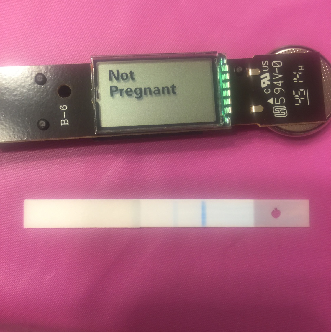 So I popped the test open and there is a faint line but the screen says