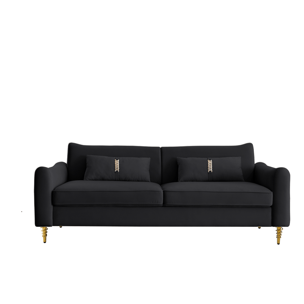 3 Seater Sofa, 80.3" Modern Velvet Tufted Back Upholstered Sofa Couch