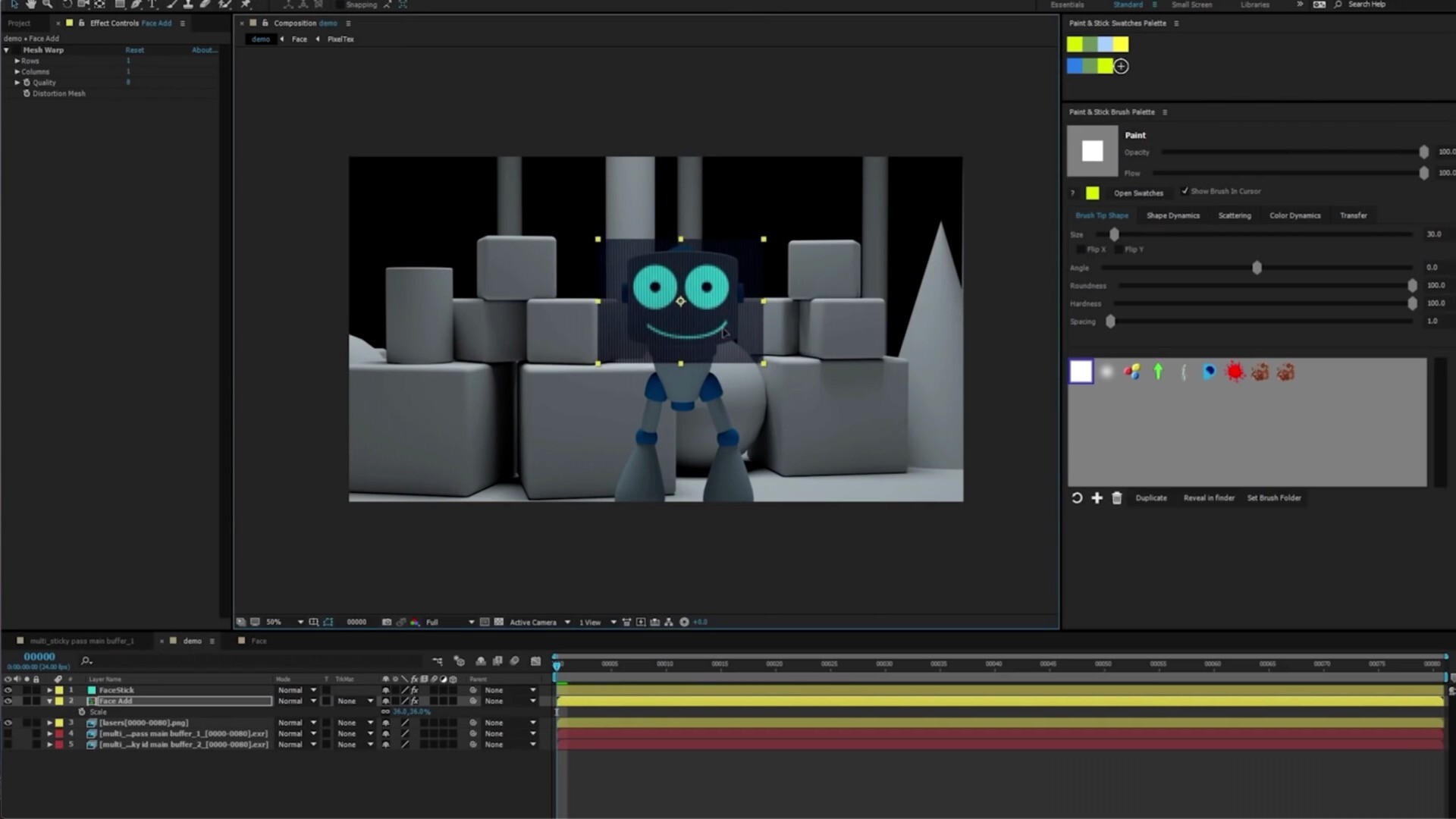ae插件Paint＆Stick下载Paint＆Stick for Mac(AE二维手绘笔刷动画绘制插件) MacV