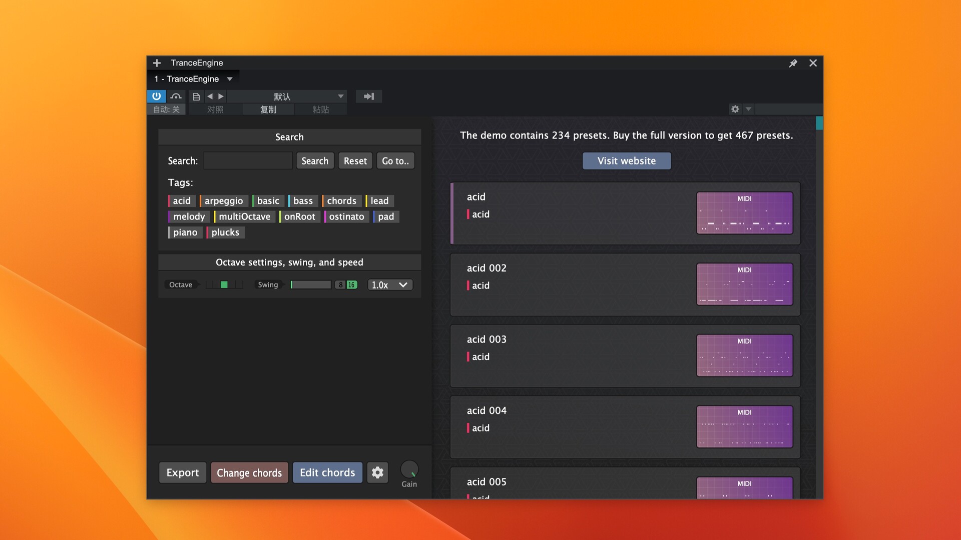 TranceEngine插件下载-FeelYourSound Trance Engine Pro for Mac(智能MIDI插件