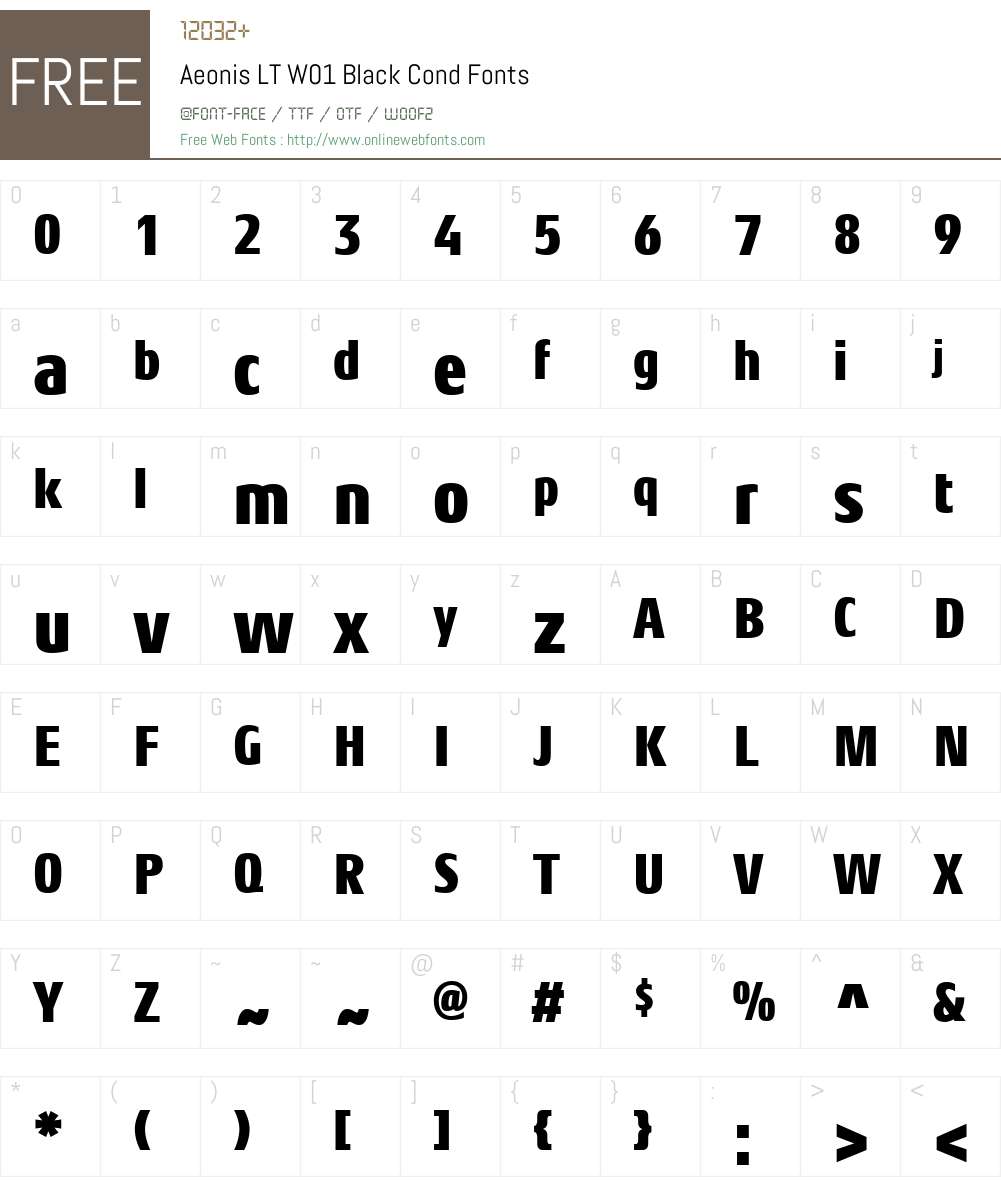 Aeonis LT W01 Black Cond 1.100 Fonts Free Download