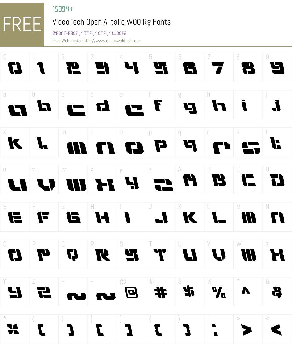 VideoTech Open A Italic W00 Rg 1.10 Fonts Free Download