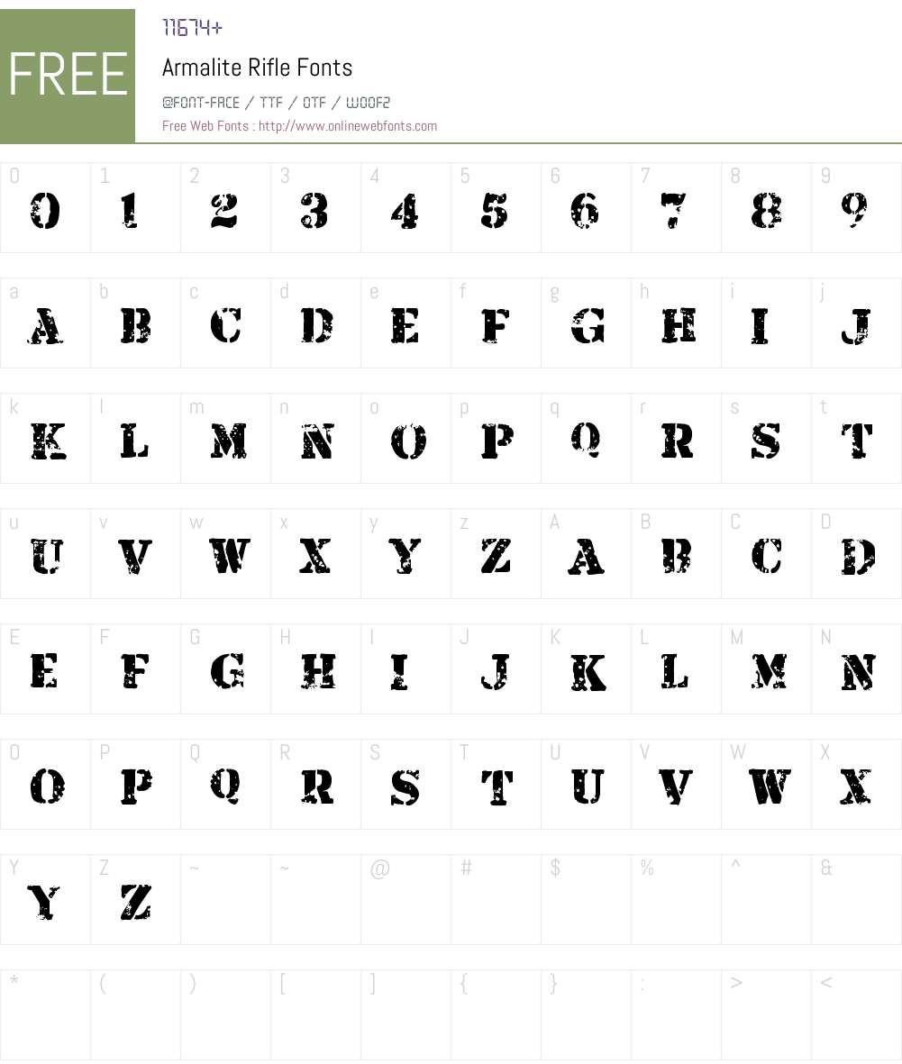 Armalite Rifle V1 1.0 Fonts Free Download