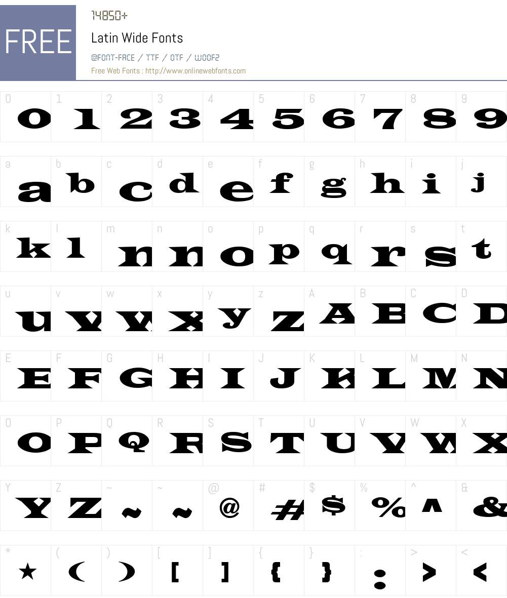 Latin Wide 1 Fonts Free Download