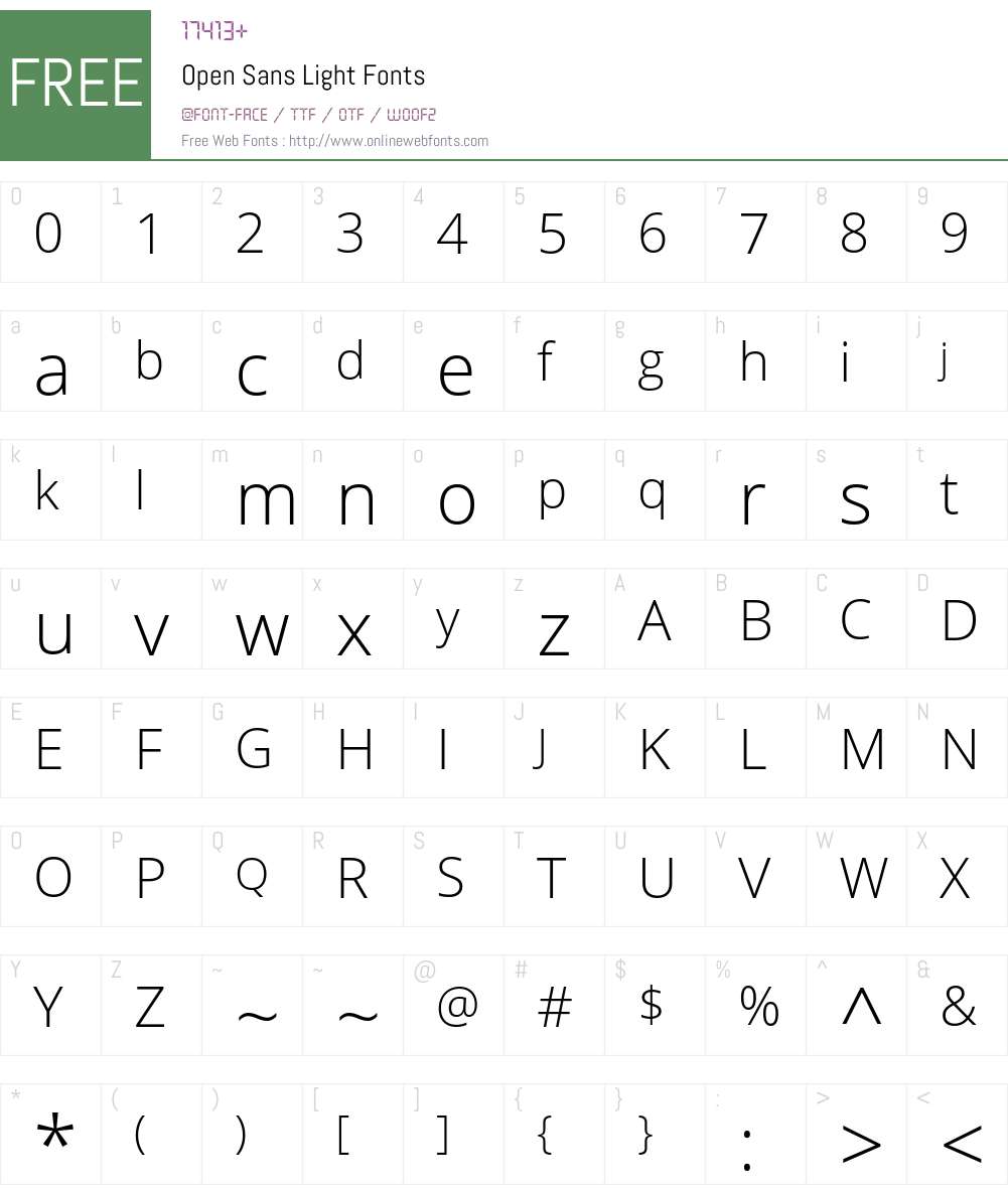 Open Sans Light 1.10 Fonts Free Download