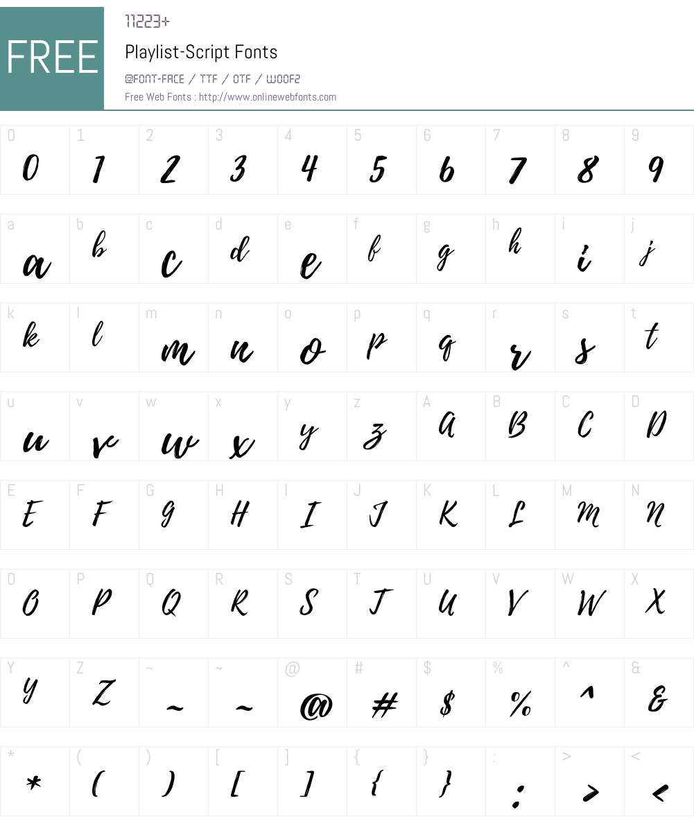 PlaylistScript 1.000 Fonts Free Download