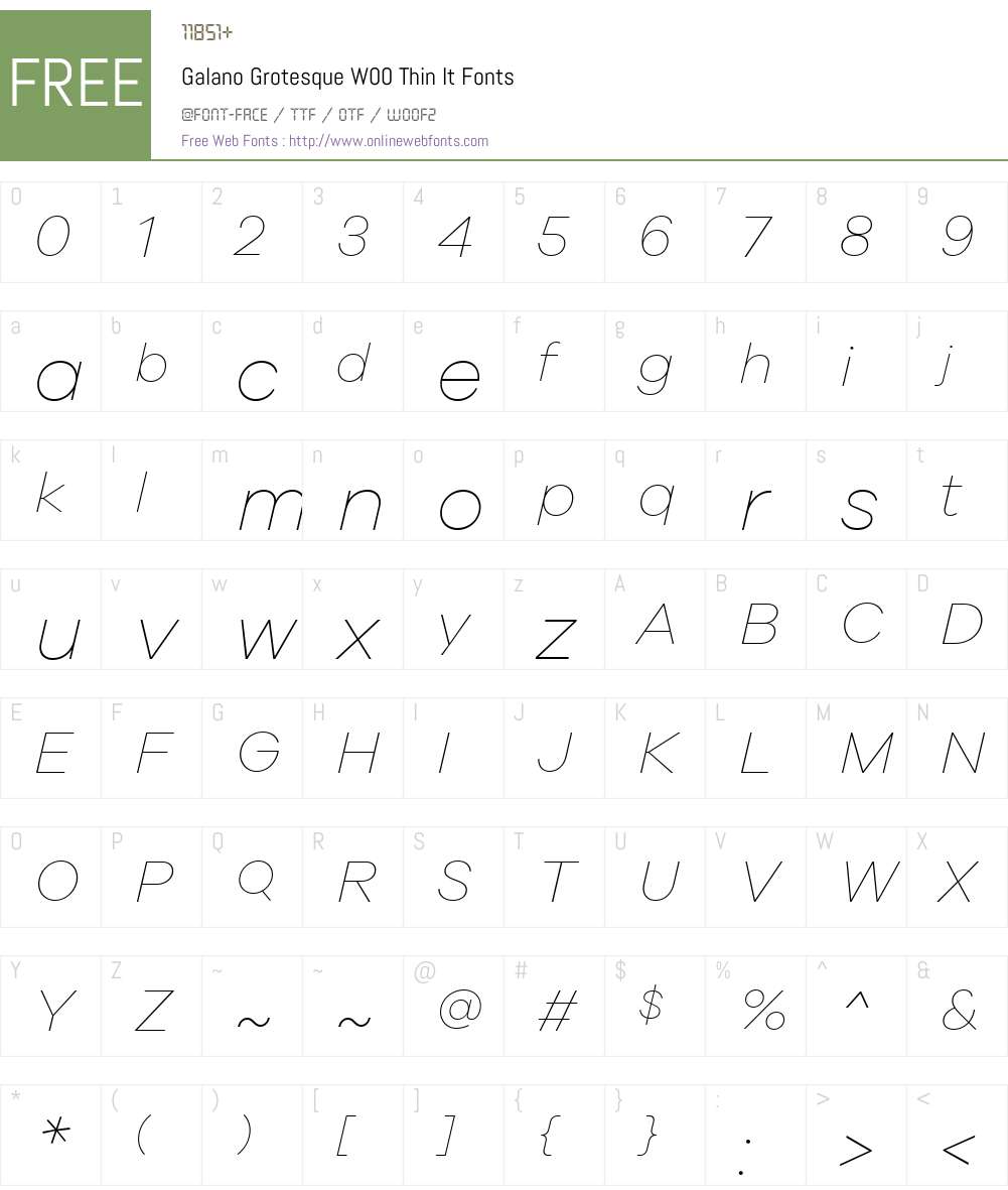 Galano Grotesque W00 Thin It 1.00 Fonts Free Download