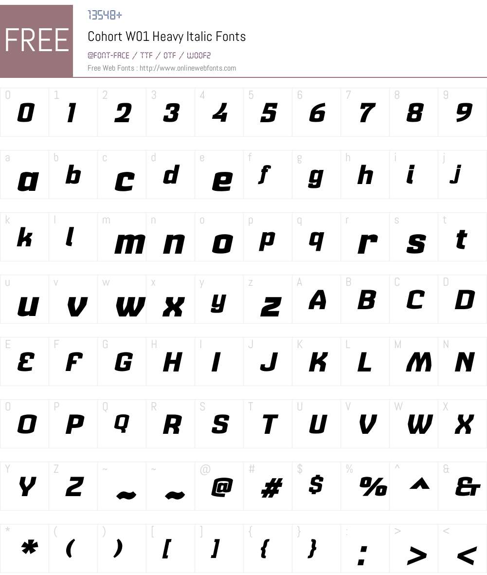 Cohort W01 Heavy Italic 3.00 Fonts Free Download