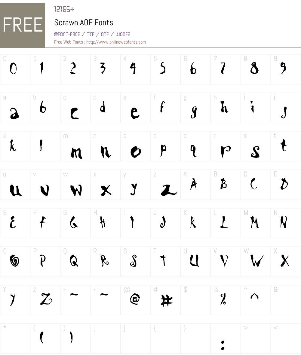 Scrawn AOE Macromedia Fontographer 4.1.2 11/12/97 Fonts Free Download