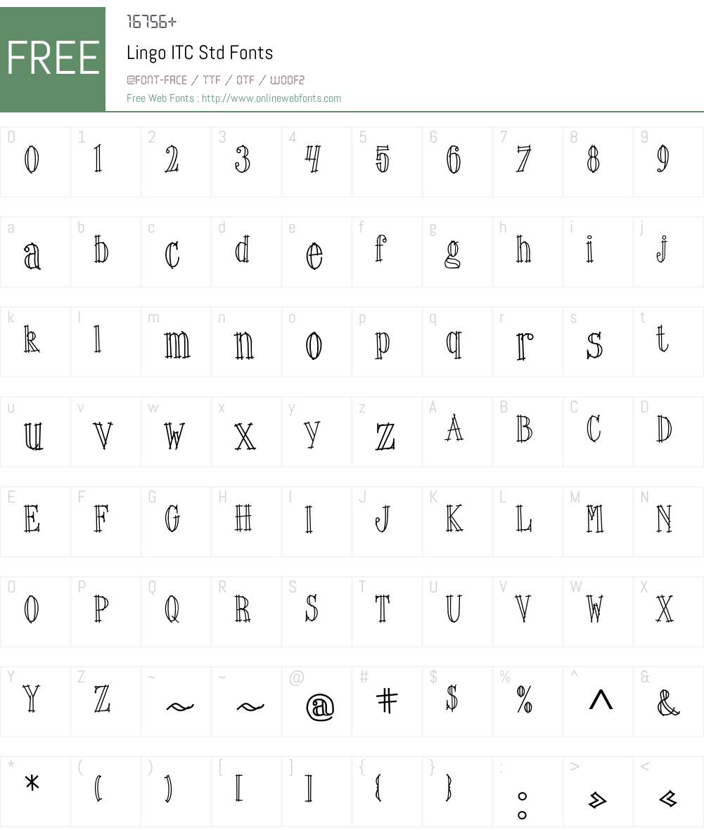Lingo ITC Std 1.000;PS 001.000;hotconv 1.0.38 Fonts Free Download