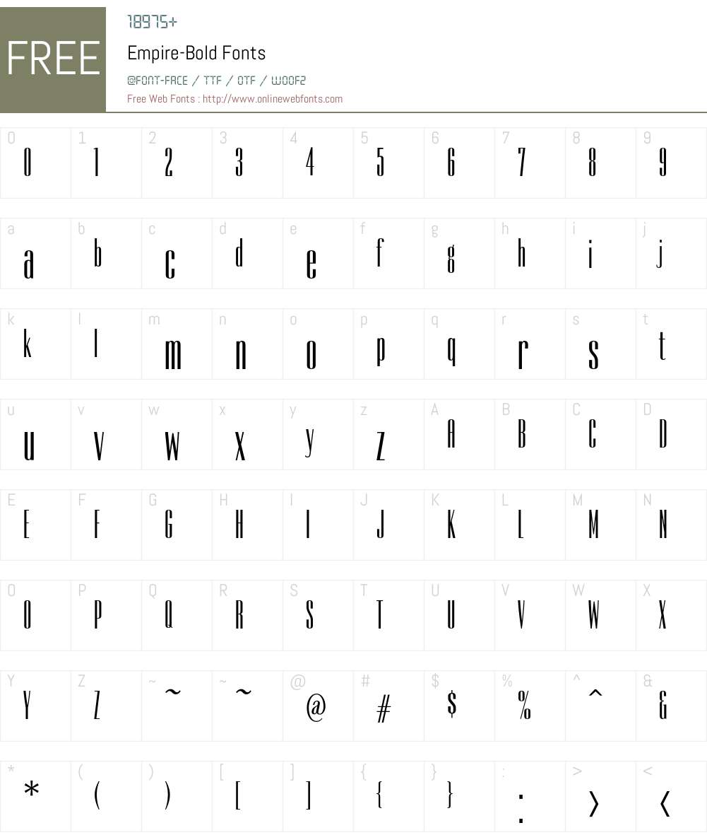 EmpireBold 001.000 Fonts Free Download