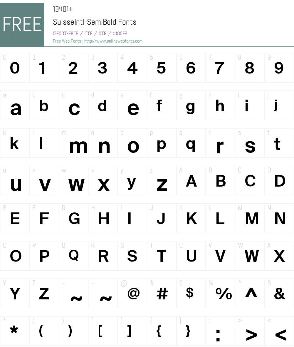 SuisseIntlSemiBold 2.500 Fonts Free Download