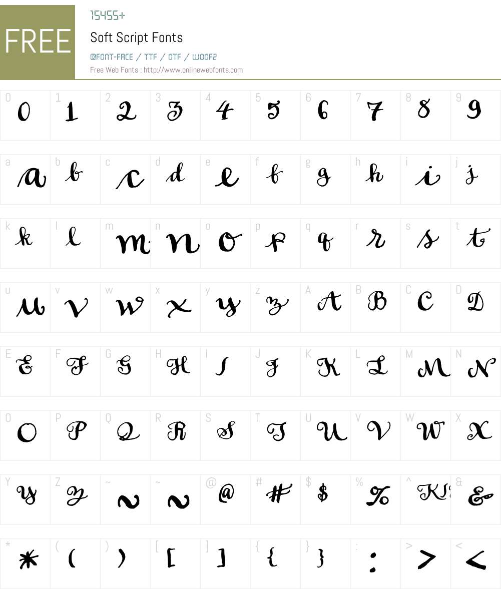 Soft Script 1.00 June 2, 2013, initial release Fonts Free Download