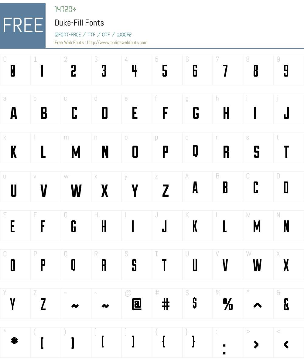 DukeFill 1.100 Fonts Free Download