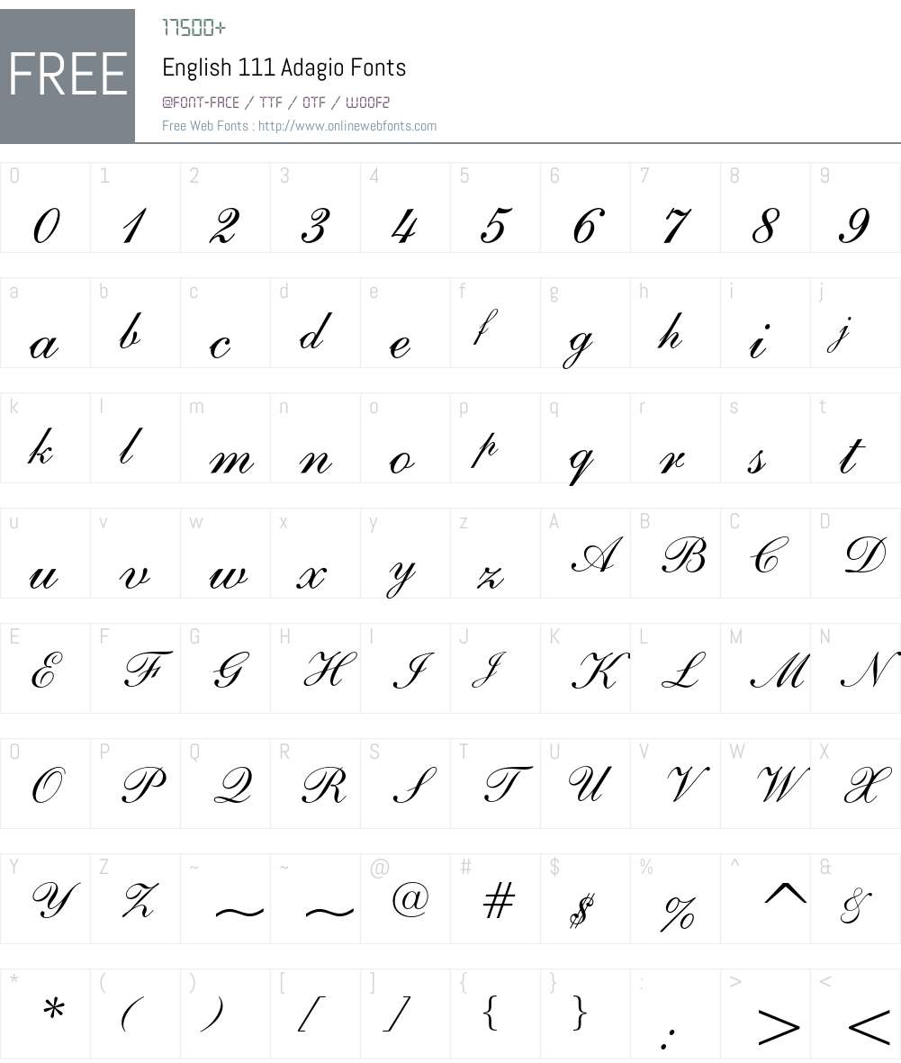 English 111 Adagio 003.001 Fonts Free Download