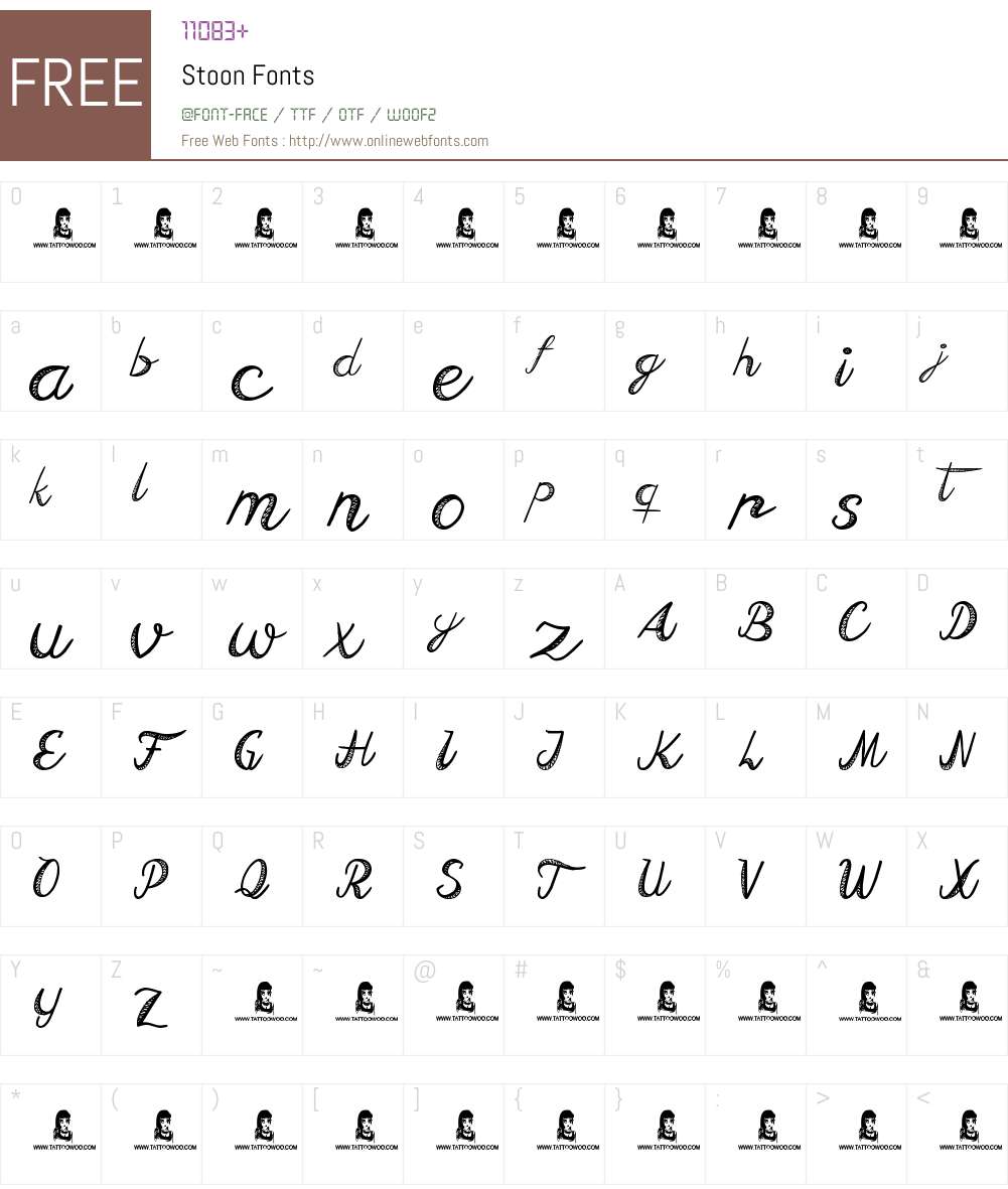 Stoon 1.00 December 12, 2013, initial release Fonts Free Download