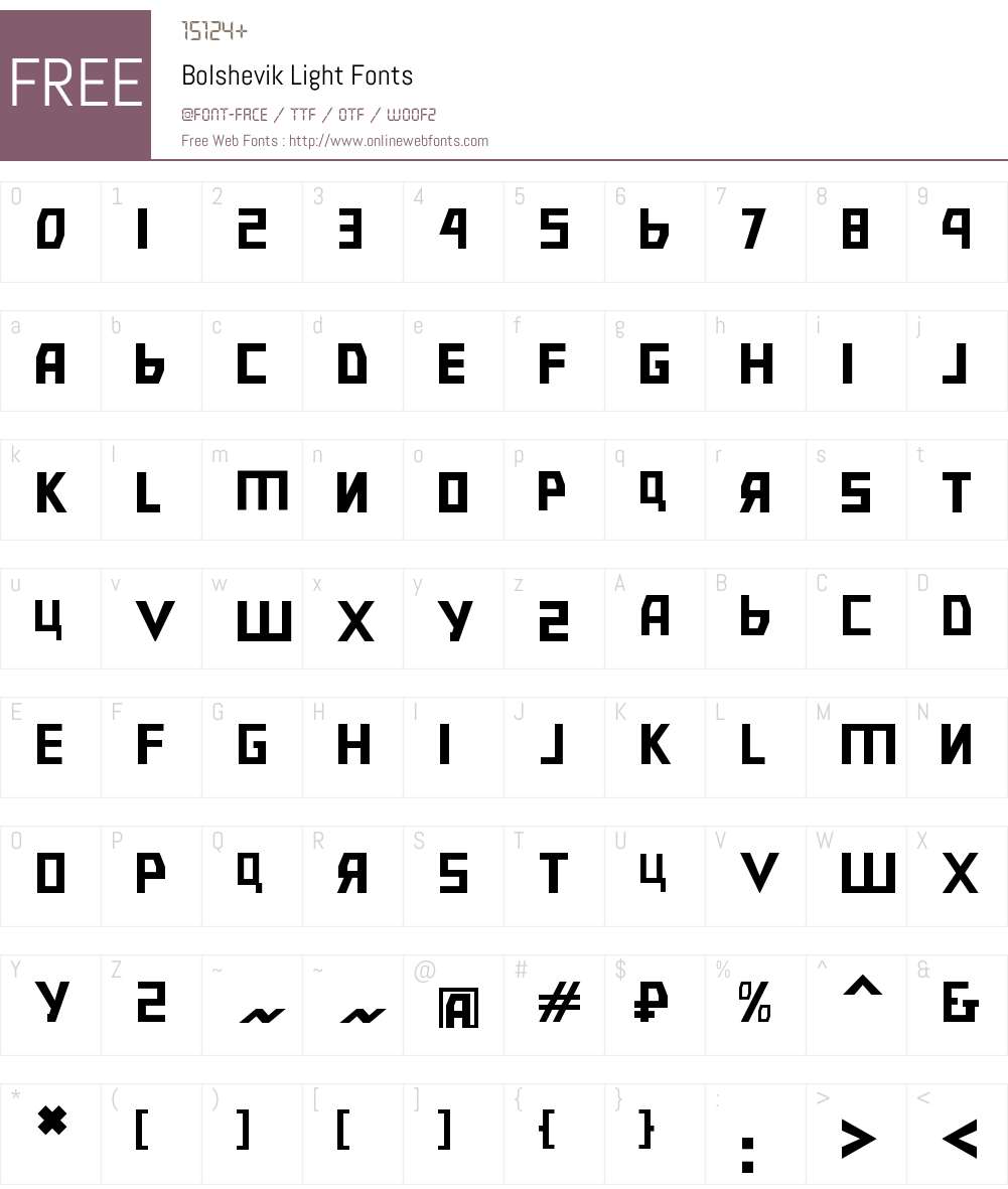 Bolshevik Light 0.19 Fonts Free Download