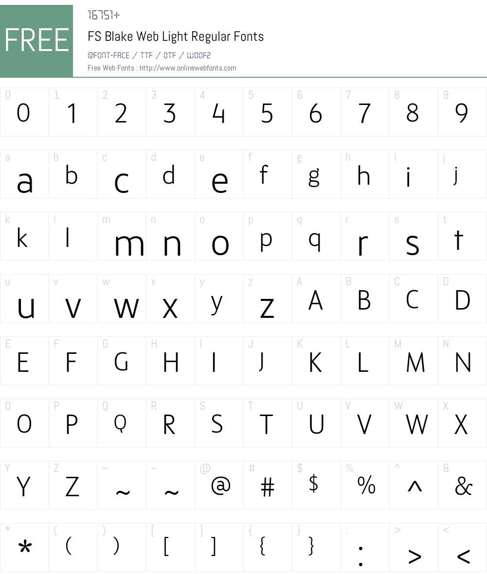 FS Blake Web Light Regular 1.000 Fonts Free Download