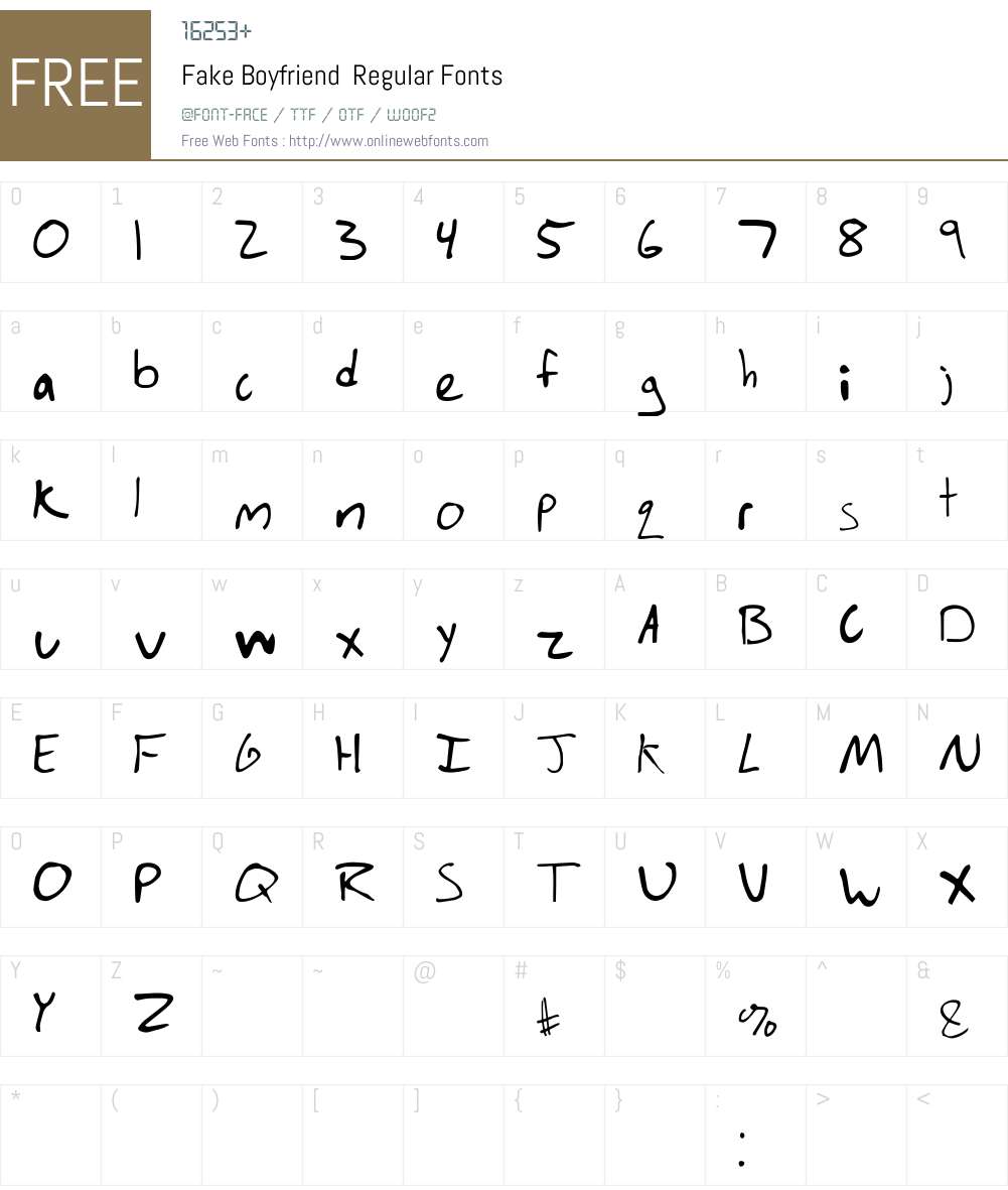 Fake Boyfriend Regular 1.000 Fonts Free Download