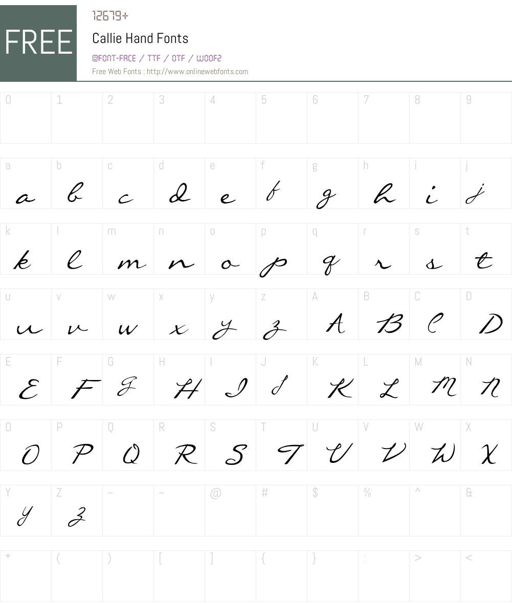 Callie Hand V1 1.000 Fonts Free Download