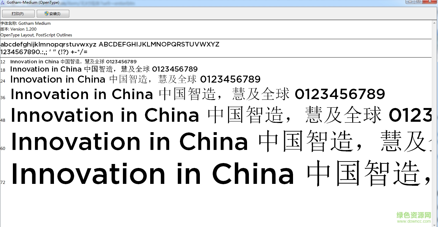 gotham medium font图片预览_绿色资源网