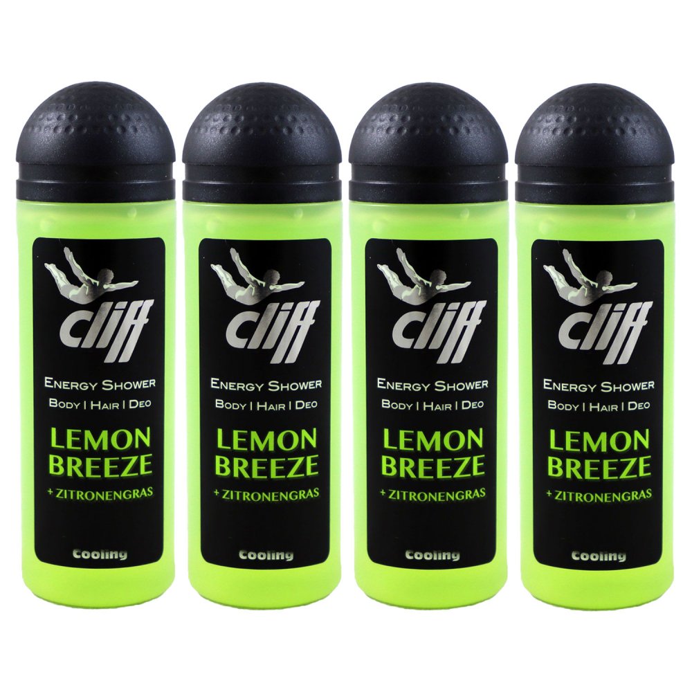 Cliff Lemon Breeze & Zitronengras Cooling 4 x 50 ml Energy Shower Body