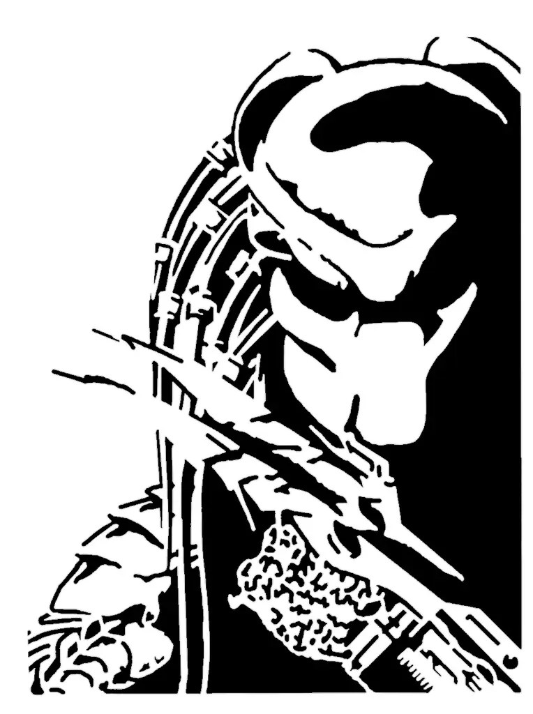 Free Digital Art STL Download Predator stencil 5by SMT_M 🦊 Free Digital Art STL Download Predator stencil 5by SMT_M 🦊