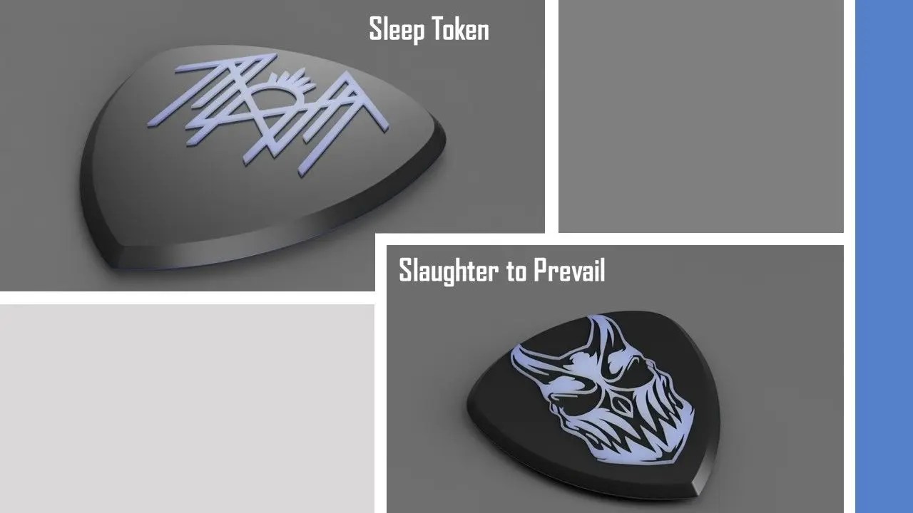 Metal Guitar Pick Collection (Metalcore, Deathcore, Metal) 3D models