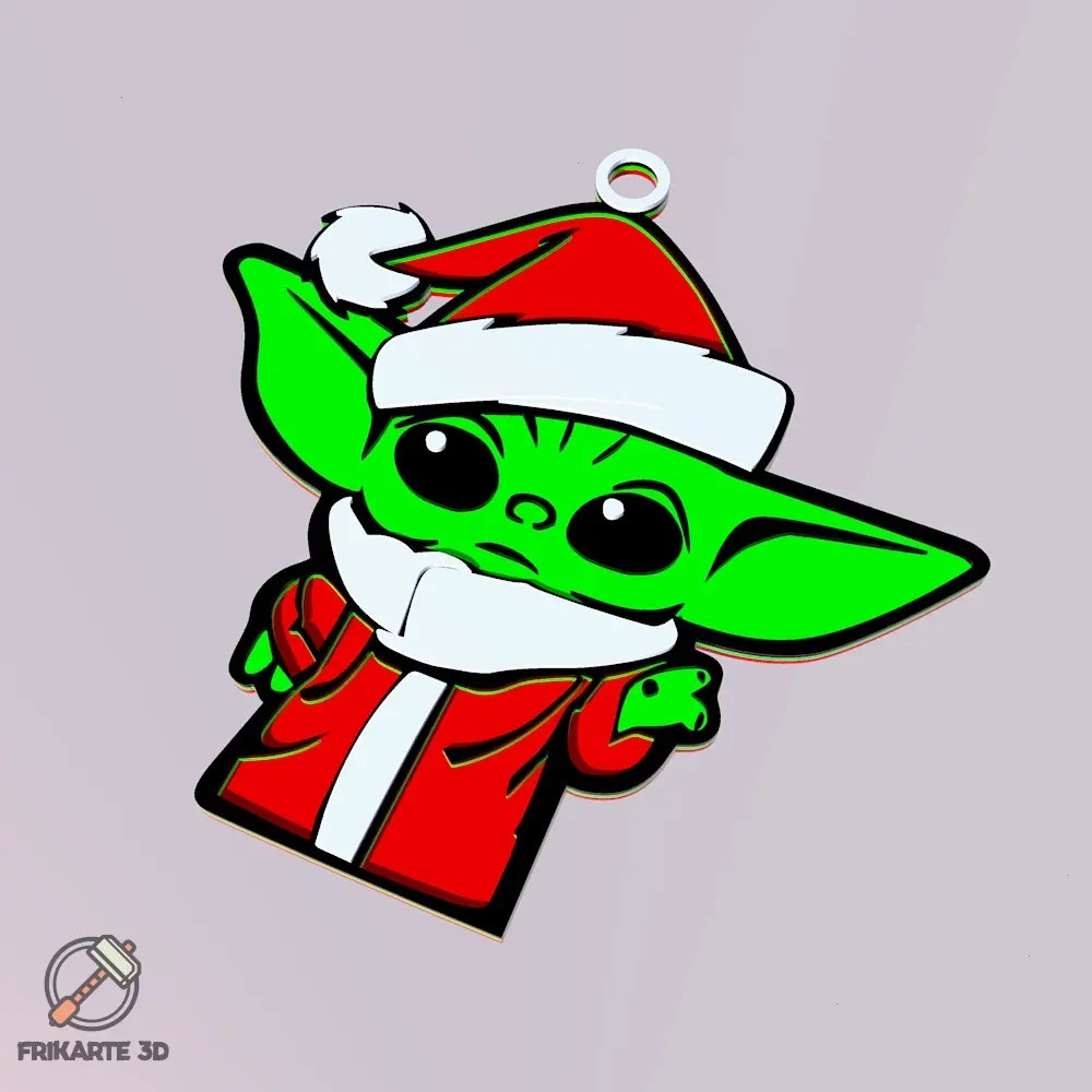 Santa Baby Yoda Christmas Decoration 3D models download Creality Cloud